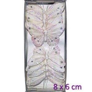 Pick Decorativo Borboleta para Arranjos 10cm - Pack 12