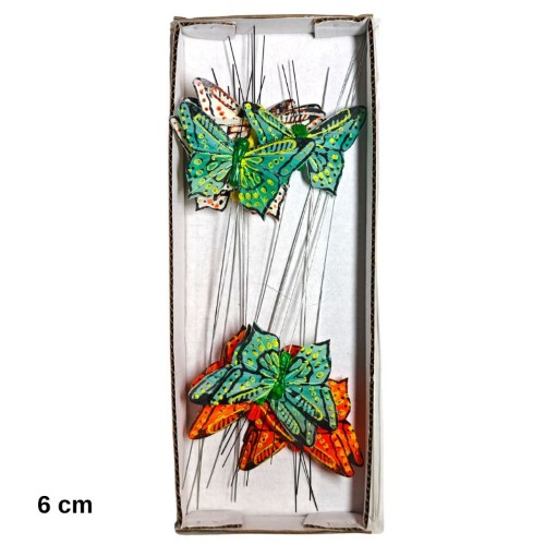 Pick Decorativo Borboleta para Arranjos 6cm - Pack 12