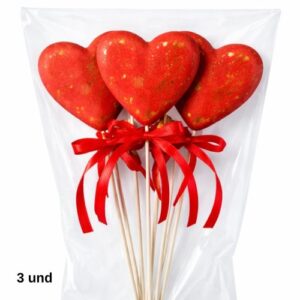 Pick Decorativo Coração para Arranjos 11cm - Pack 3