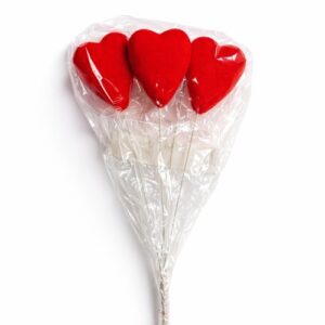 Pick Decorativo Coração para Arranjos 6,5cm - Pack 3