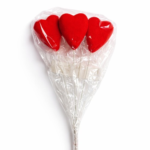 Pick Decorativo Coração para Arranjos 6,5cm - Pack 3