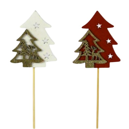 Pick Decorativo Árvore de Natal para Arranjos 35cm - Pack 12