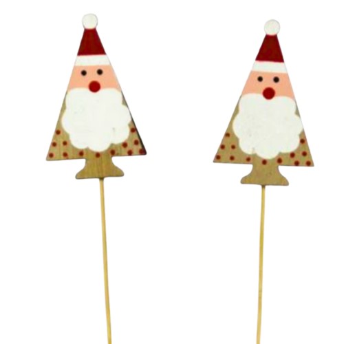 Pick Decorativo Árvore com Pai Natal para Arranjos 27cm - Pack 6