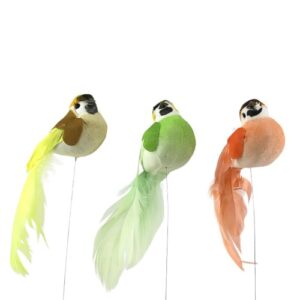 Pick Decorativo Pássaro para Arranjos 14cm - Pack 12