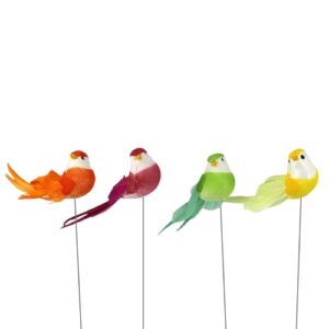 Pick Decorativo Pássaro para Arranjos 9cm - Pack 12