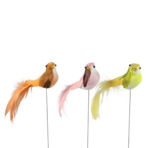Pick Decorativo Pássaro para Arranjos 15cm - Pack 12