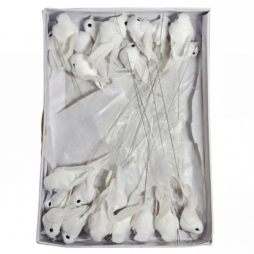 Pick Decorativo Pomba para Arranjos 5cm - Pack 24