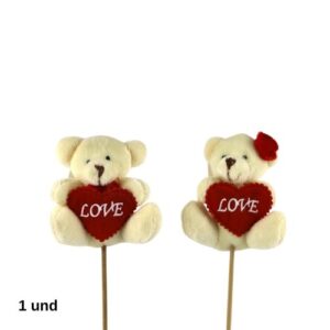 Pick Decorativo Urso de Peluche para Arranjos 8cm