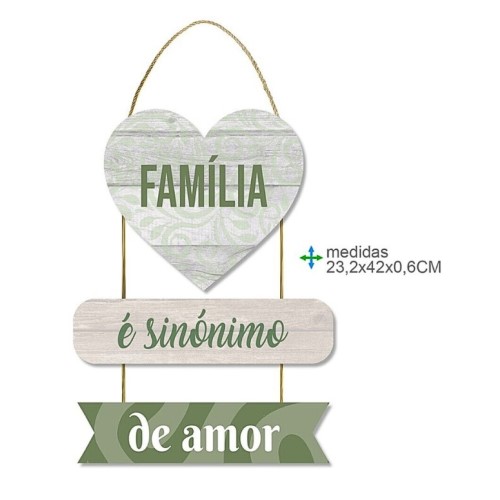 Placa de Parede em MDF com Texto 23,2x42x0,6cm