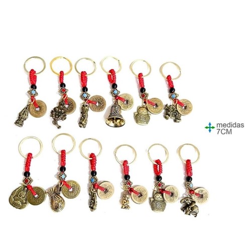 Porta-Chaves Feng Shui - 5 Moedas