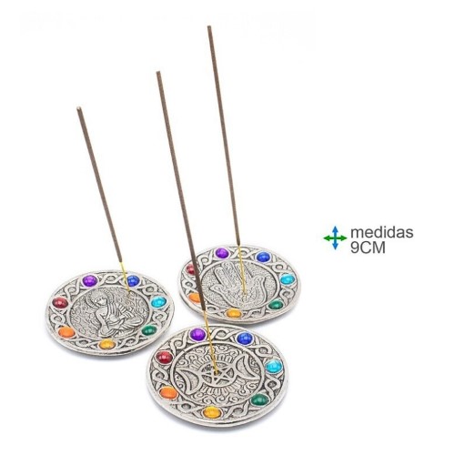 Porta Incenso em Alumínio 9cm - 7 Chakras