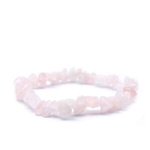 Pulseira de Pedras Chip Quartzo Rosa 8mm