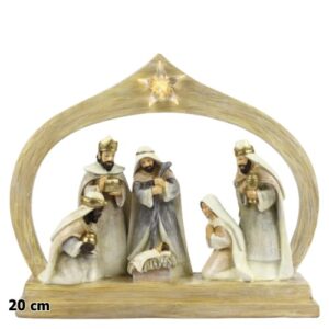 Figura Sagrada Família com LED 20cm - Presépio