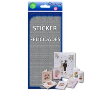 Folha de Autocolantes Laser - Felicidades, Prateado