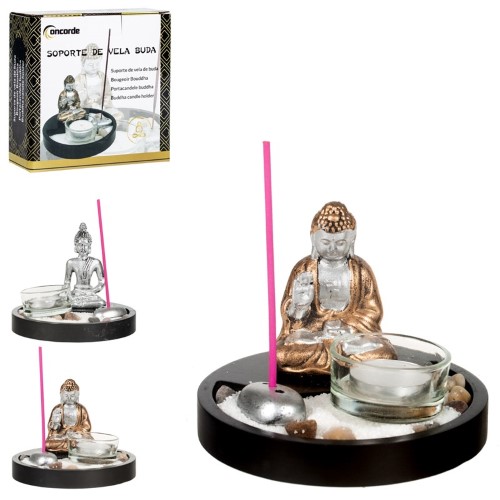 Jardim Zen com Buda, Vela e Porta Incenso