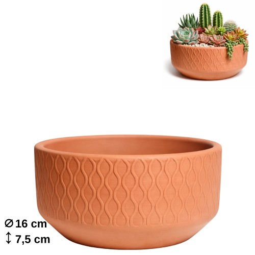 Taça em Barro 16x7,5cm para Esponja 14cm