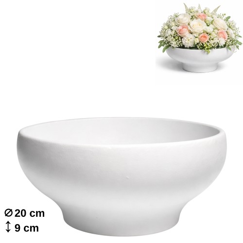 Taça em Barro 20x9cm para Esponja 17cm - Branco