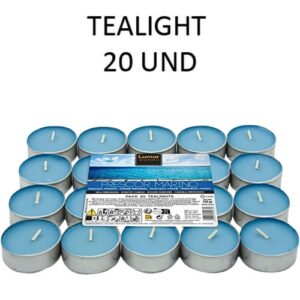 Velas Tealight Perfumadas - Pack 20, Brisa Marinha