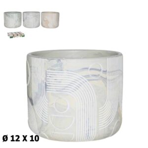 Vaso com Relevo / Textura em Cerâmica 12x12x10cm