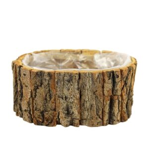 Vaso Rústico em Madeira 22x14x10cm - Oval