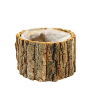 Vaso Rústico em Madeira 16x16x10cm - Redondo