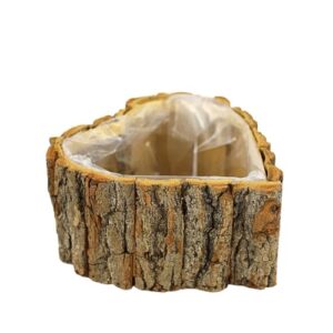 Vaso Rústico em Madeira 20x20x10cm - Coração