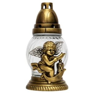 Candeeiro de Vidro com Tampa - Recarga 0440, Anjo