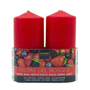 Vela Perfumada 11x4,7cm - Vermellho, Frutos Vermelhos, Pack 2