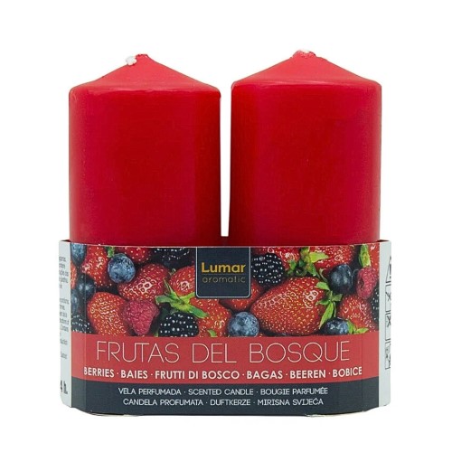 Vela Perfumada 11x4,7cm - Vermellho, Frutos Vermelhos, Pack 2