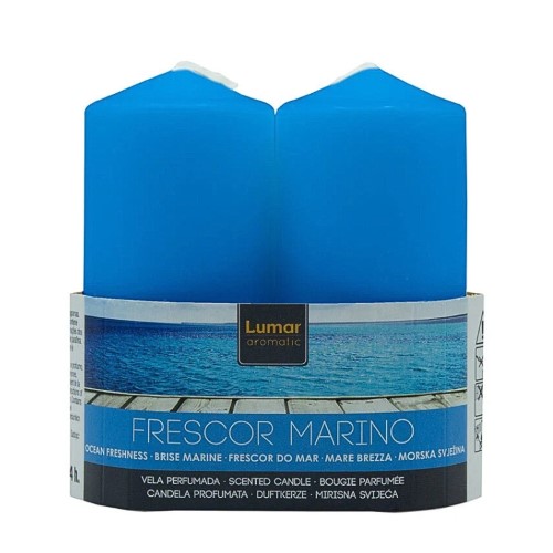 Vela Perfumada 11x4,7cm - Azul, Brisa Marinha, Pack 2
