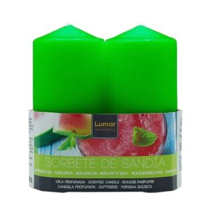 Vela Perfumada 11x4,7cm - Verde, Gelado de Melancia, Pack 2