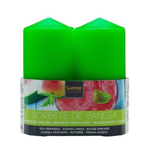 Vela Perfumada 11x4,7cm - Verde, Gelado de Melancia, Pack 2