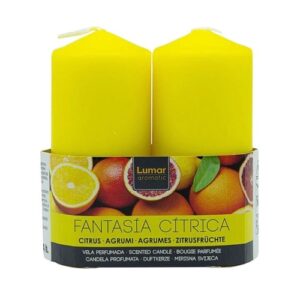 Vela Perfumada 11x4,7cm - Amarelo, Fantasia Cítrica, Pack 2