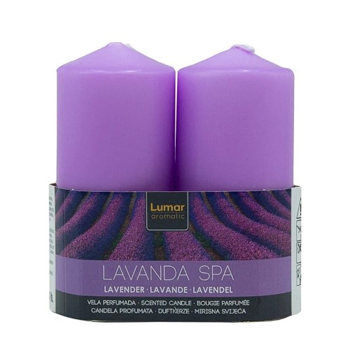 Vela Perfumada 11x4,7cm - Lilás, Lavanda Spa, Pack 2