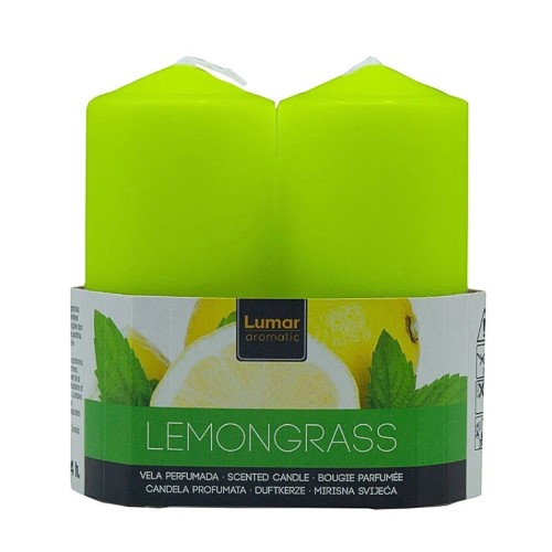 Vela Perfumada 11x4,7cm - Verde Lima, Erva-Príncipe, Pack 2