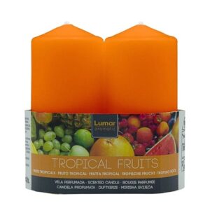 Vela Perfumada 11x4,7cm - Laranja, Frutos Tropicais, Pack 2