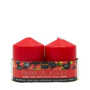 Vela Perfumada 7x5,7cm - Vermelho, Frutos Vermelhos, Pack 2