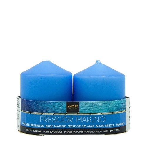 Vela Perfumada 7x5,7cm - Azul, Brisa Marinha, Pack 2