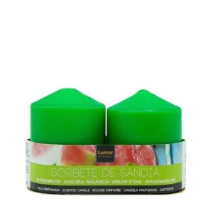 Vela Perfumada 7x5,7cm - Verde, Gelado de Melancia, Pack 2