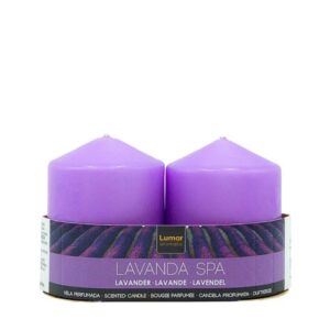 Vela Perfumada 7x5,7cm - Lilás, Lavanda Spa, Pack 2