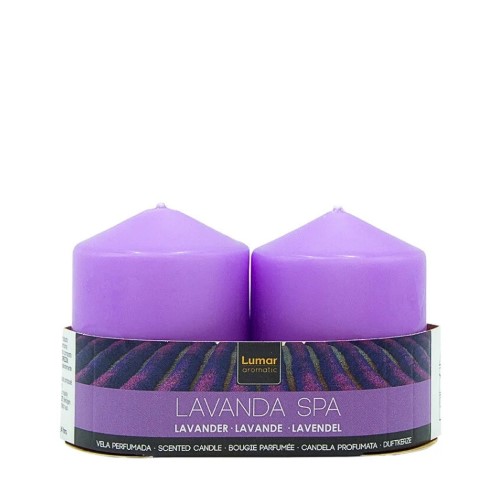 Vela Perfumada 7x5,7cm - Lilás, Lavanda Spa, Pack 2