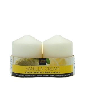Vela Perfumada 7x5,7cm - Creme, Baunilha, Pack 2
