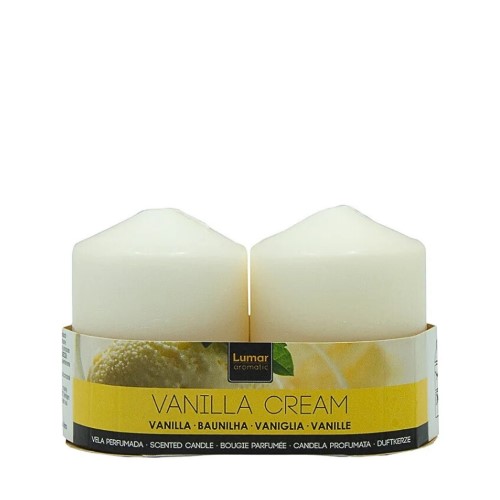 Vela Perfumada 7x5,7cm - Creme, Baunilha, Pack 2