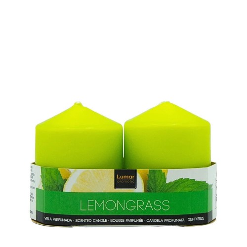 Vela Perfumada 7x5,7cm - Verde Lima, Erva-Príncipe, Pack 2