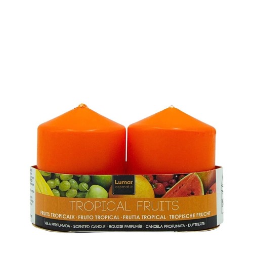 Vela Perfumada 7x5,7cm - Laranja, Frutos Tropicais, Pack 2