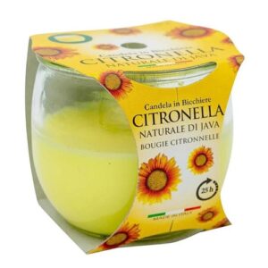 Copo em Vidro com Vela de Essência Natural de Citronela