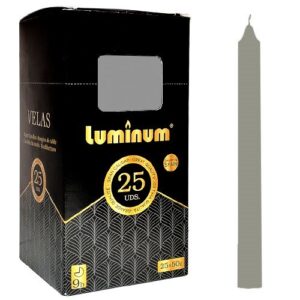 Vela Cónica 20cm - Pack 25, Cinzento