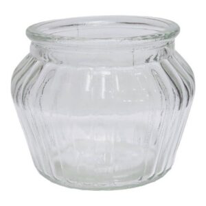 Vaso em Vidro Transparente com Riscas 13cm