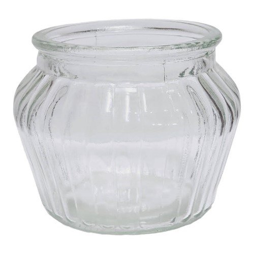 Vaso em Vidro Transparente com Riscas 13cm