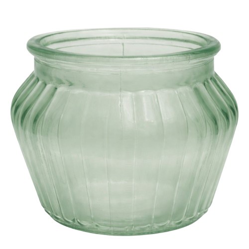 Vaso em Vidro Colorido com Riscas 13cm - Verde Fosco